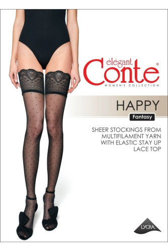 Панчохи жіночі Conte Fantasy Happy в горошок