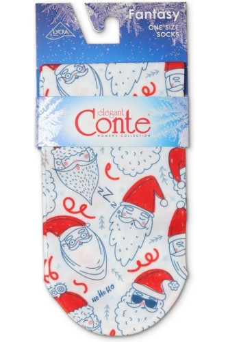 Шкарпетки жіночі Conte Fantasy 70 Новорічні 17С-34СП (124) Santa Claus